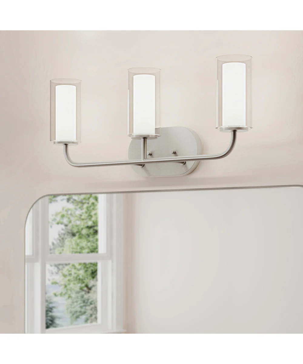 Mack 3-Light Vanity Light with Layered Glass Shades Brushed Nickel - Image 8