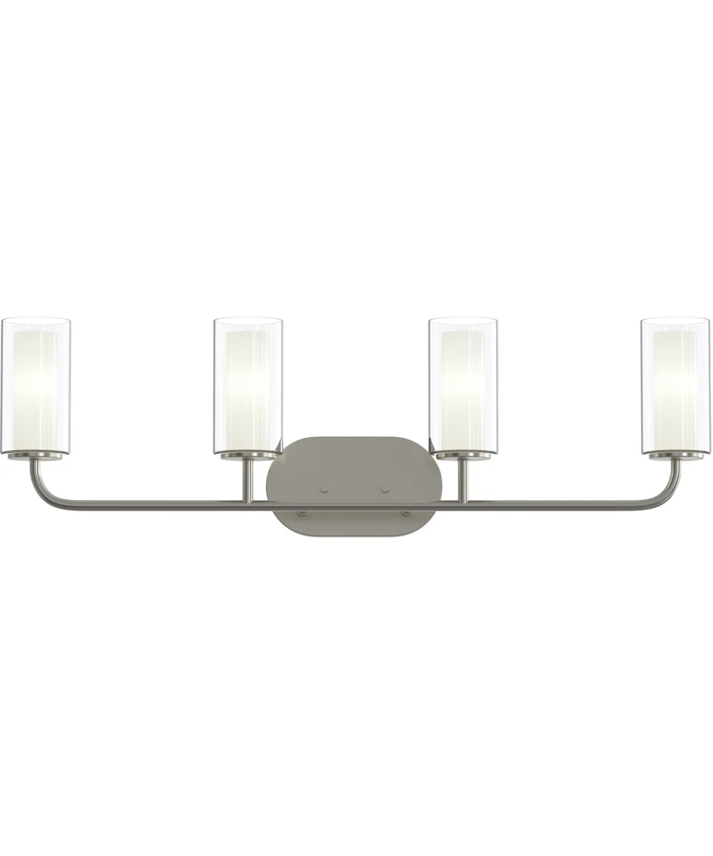 Mack 4-Light Vanity Light with Layered Glass Shades Brushed Nickel - Image 5
