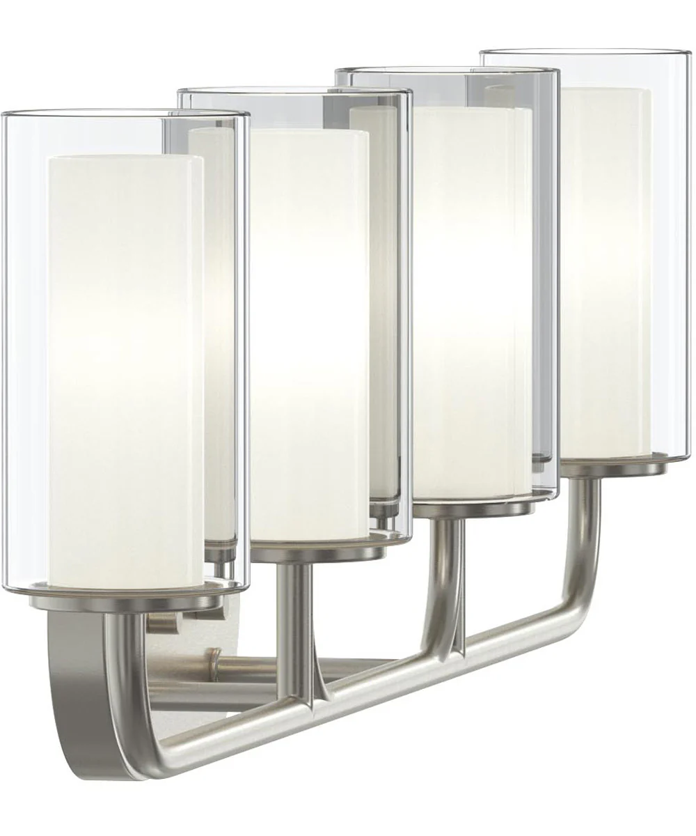 Mack 4-Light Vanity Light with Layered Glass Shades Brushed Nickel - Image 6