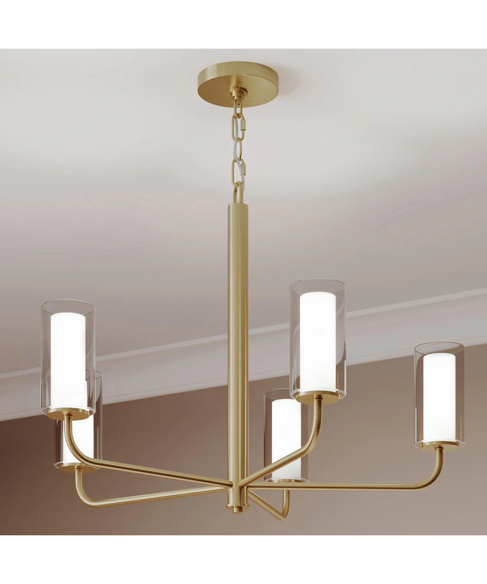 Mack 5-Light Chandelier with Layered Glass Shades Brushed Gold - Image 10
