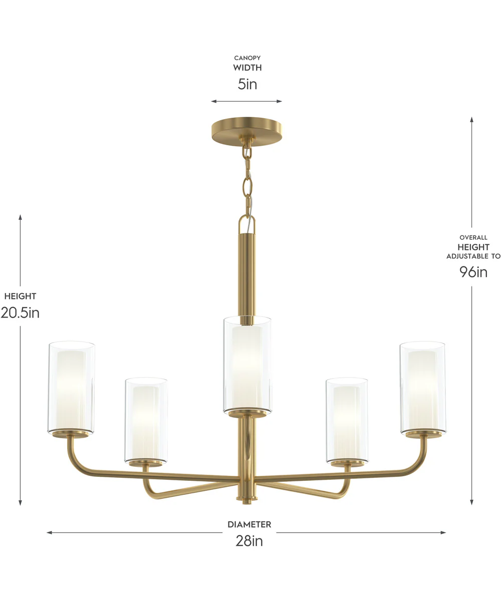 Mack 5-Light Chandelier with Layered Glass Shades Brushed Gold - Image 4