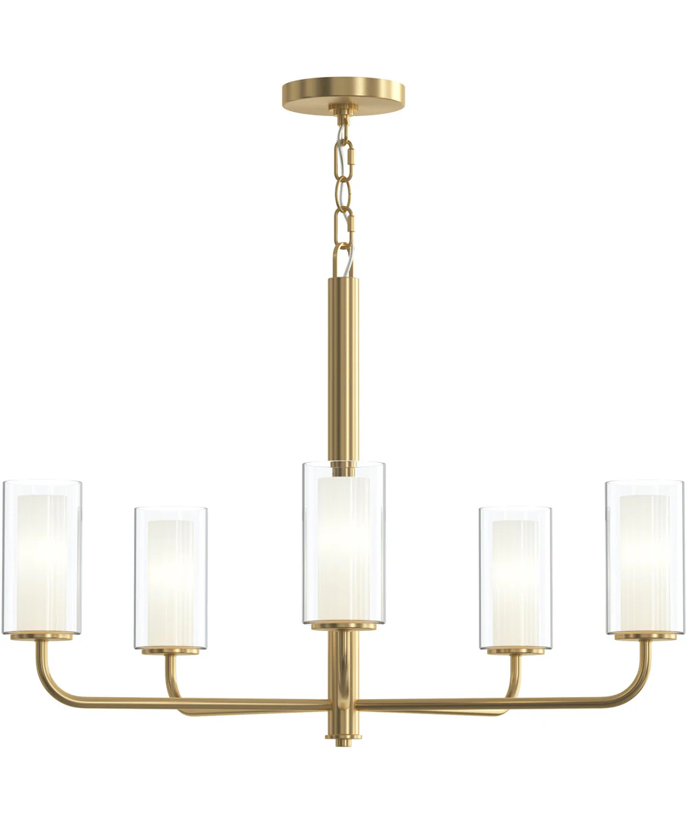 Mack 5-Light Chandelier with Layered Glass Shades Brushed Gold - Image 6