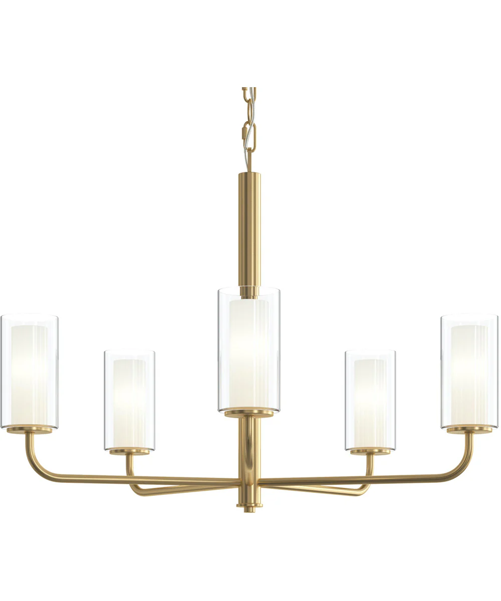 Mack 5-Light Chandelier with Layered Glass Shades Brushed Gold - Image 7