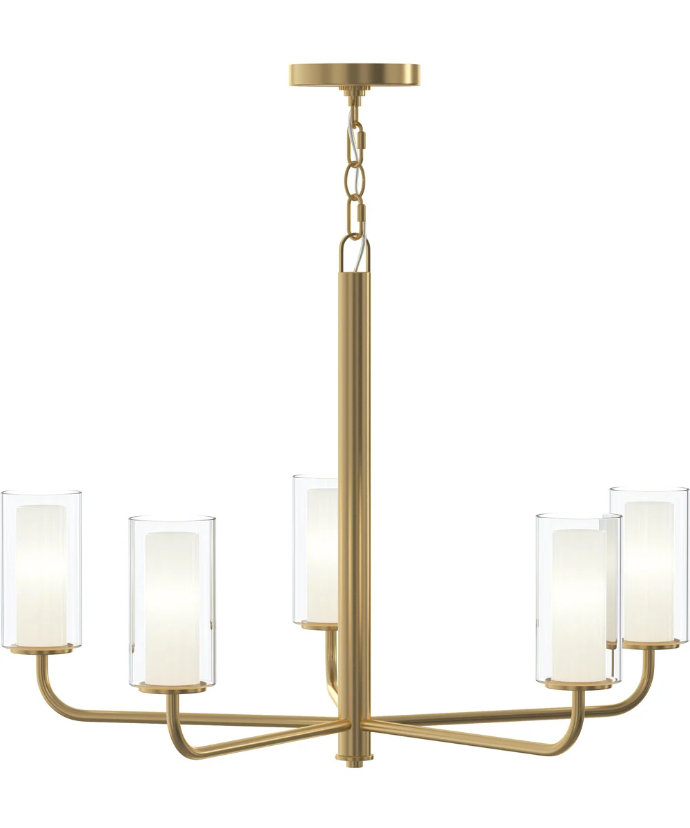 Mack 5-Light Chandelier with Layered Glass Shades Brushed Gold - Image 8