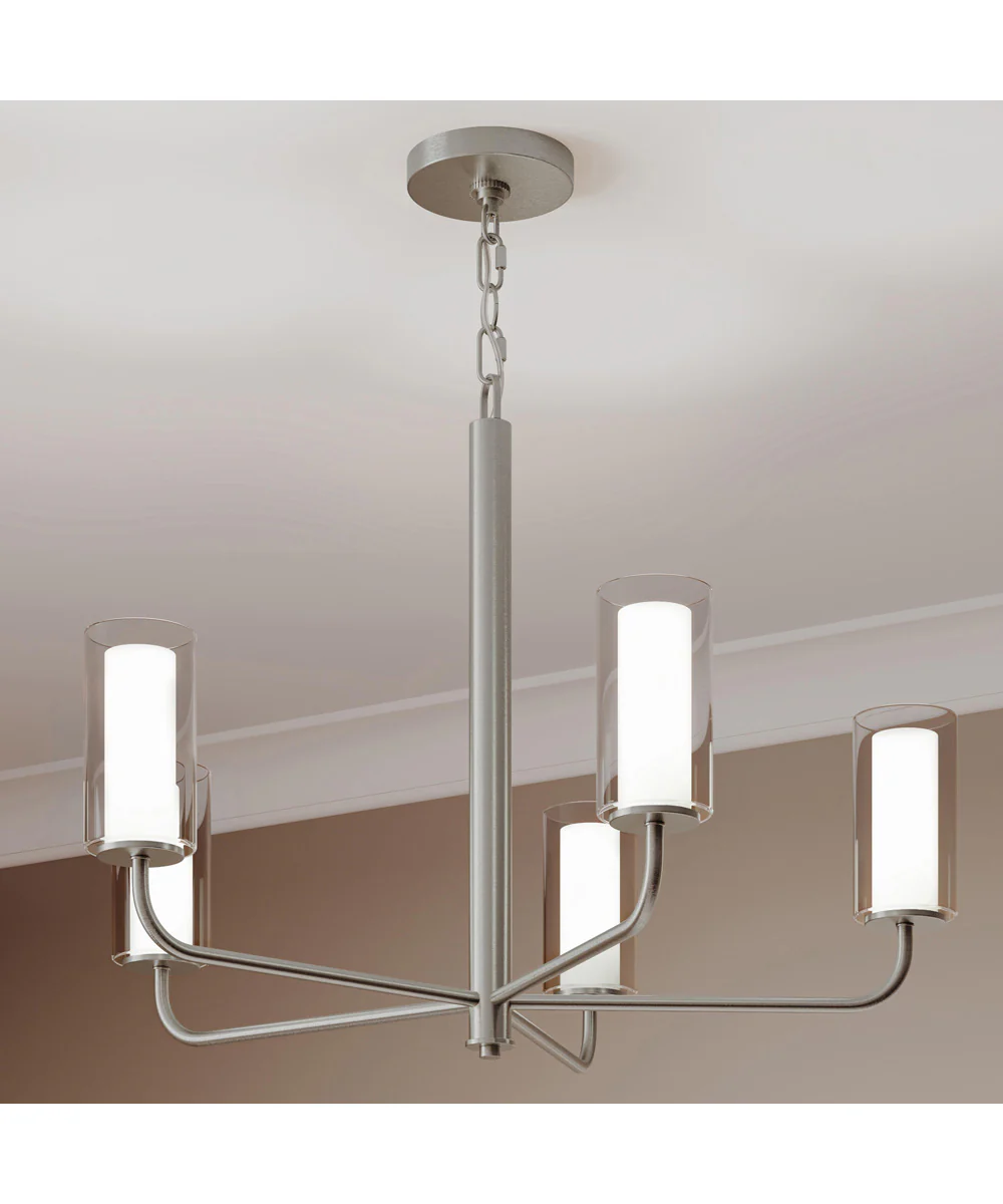Mack 5-Light Chandelier with Layered Glass Shades Brushed Nickel - Image 10
