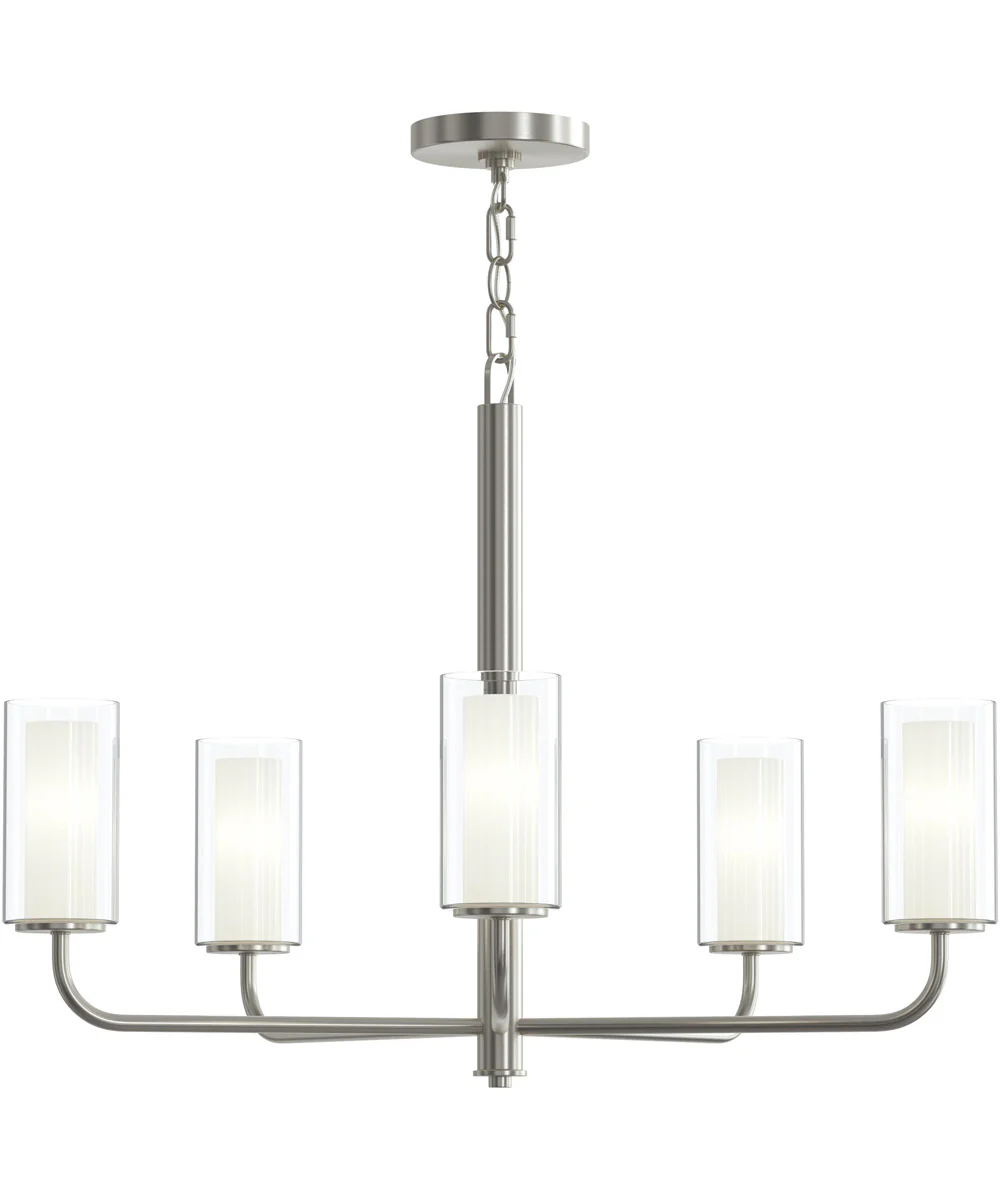 Mack 5-Light Chandelier with Layered Glass Shades Brushed Nickel - Image 6