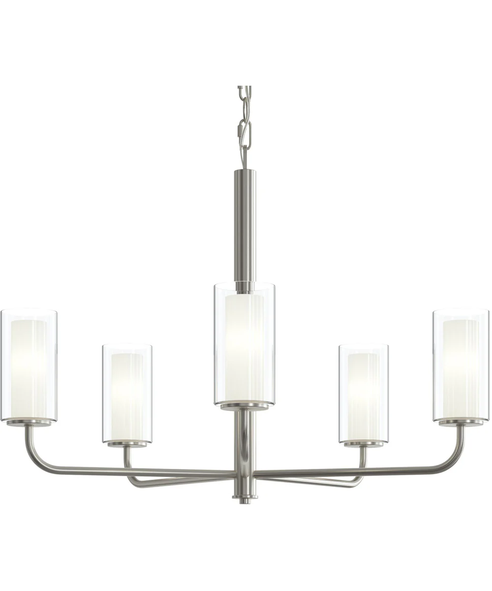 Mack 5-Light Chandelier with Layered Glass Shades Brushed Nickel - Image 7