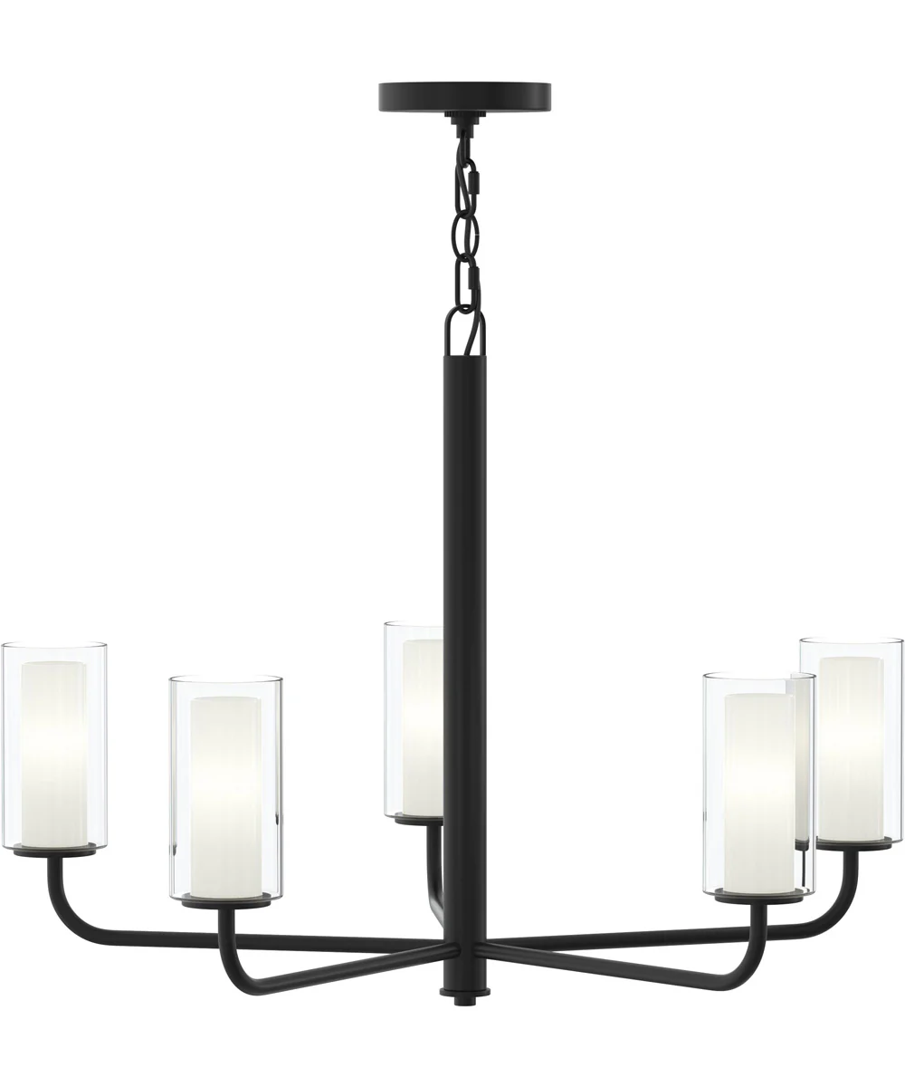 Mack 5-Light Chandelier with Layered Glass Shades Matte Black - Image 8