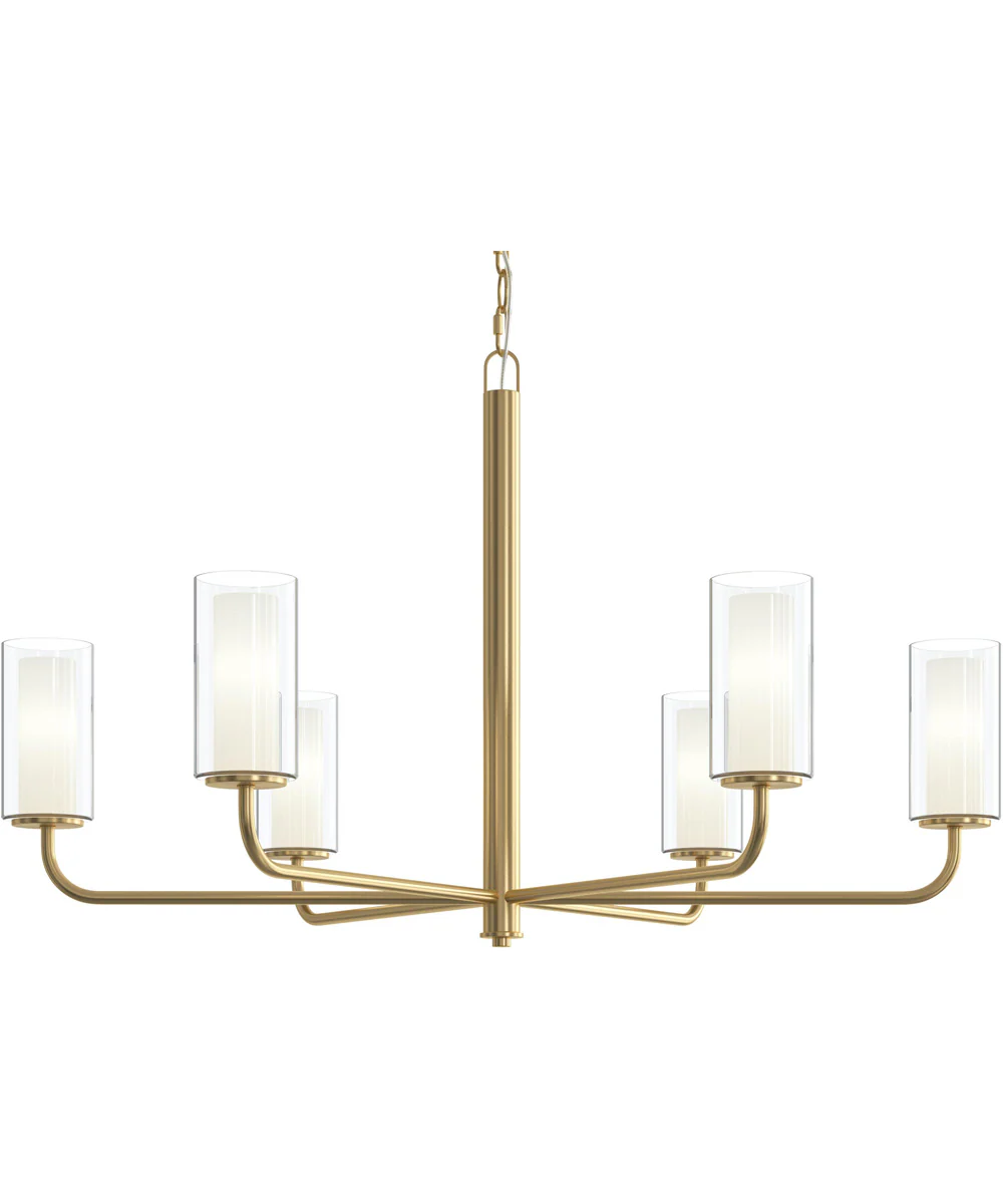 Mack 6-Light Chandelier with Layered Glass Shades Brushed Gold - Image 7