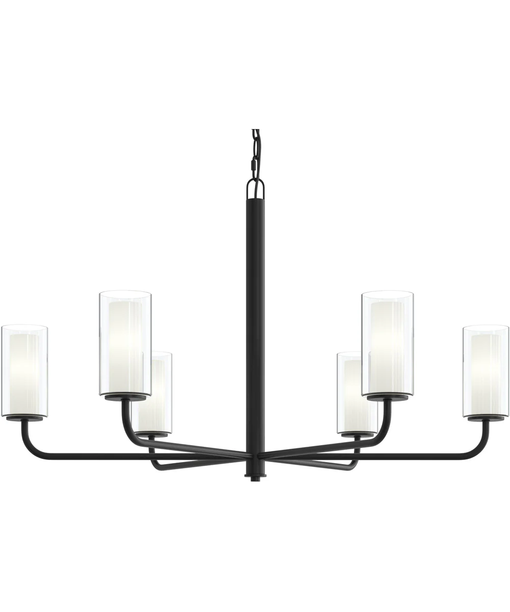 Mack 6-Light Chandelier with Layered Glass Shades Matte Black - Image 7