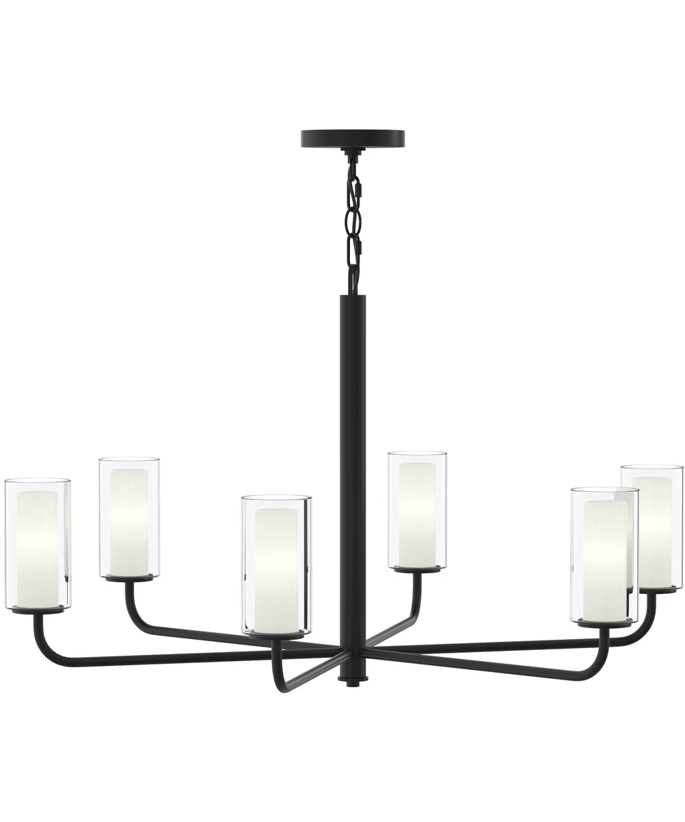 Mack 6-Light Chandelier with Layered Glass Shades Matte Black - Image 8