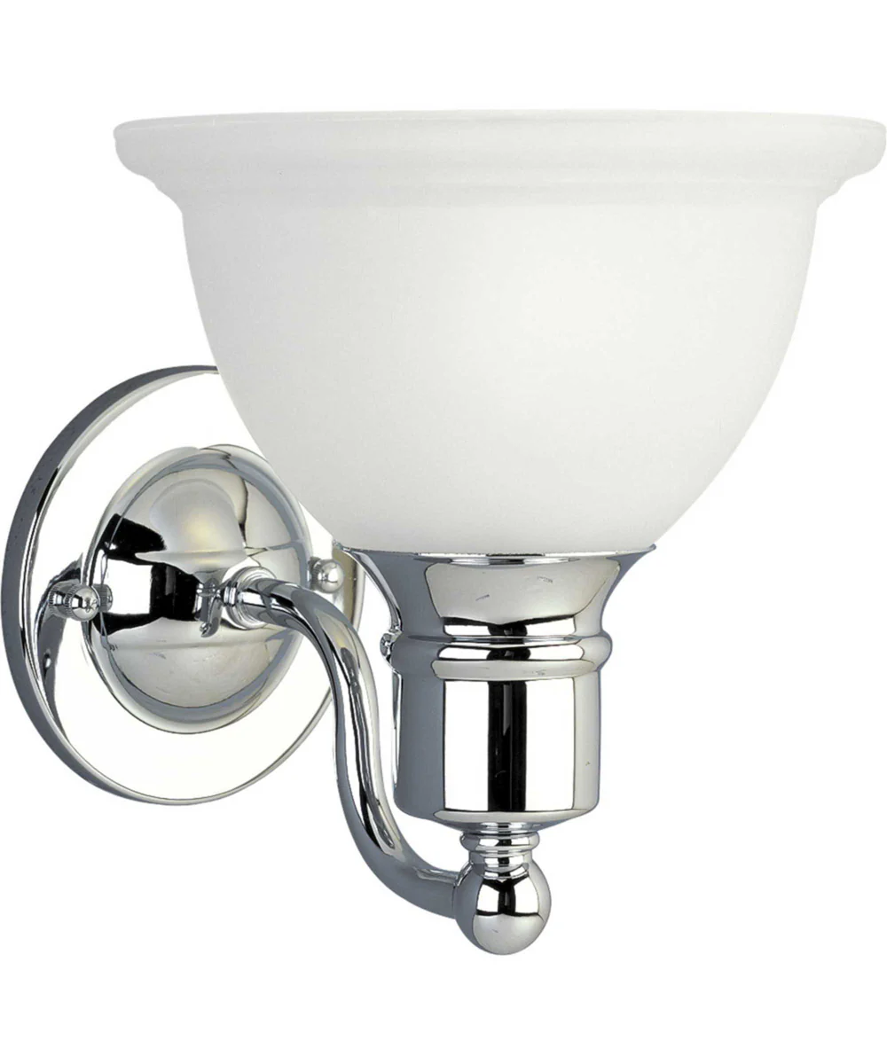 Madison 1-Light Etched Glass Traditional Bath Vanity Light Polished Chrome