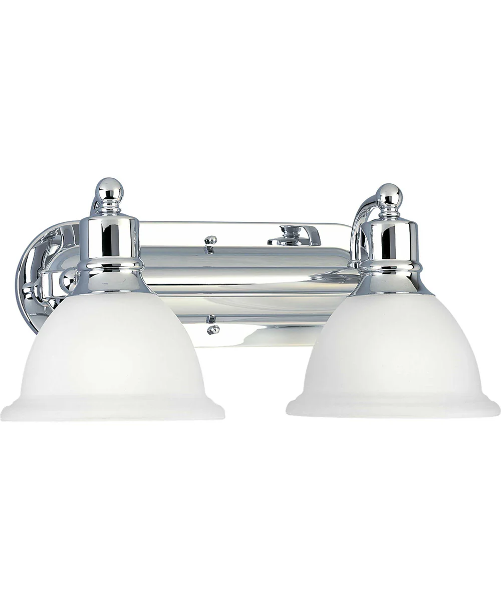 Madison 2-Light Etched Glass Traditional Bath Vanity Light Polished Chrome - Image 5