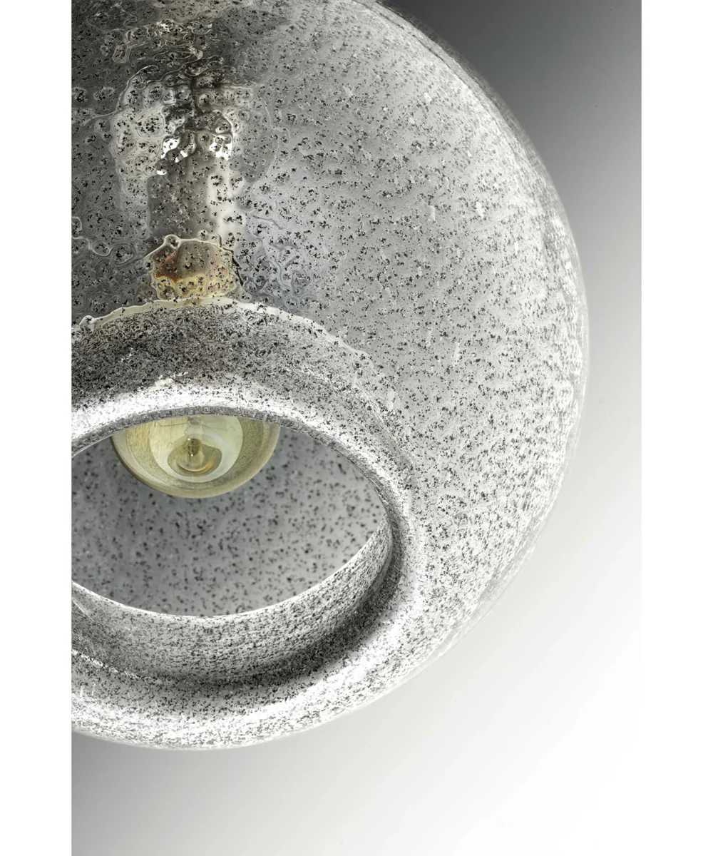 Malbec 1-Light Clear Textured Glass Global Pendant Light Brushed Nickel - Image 4