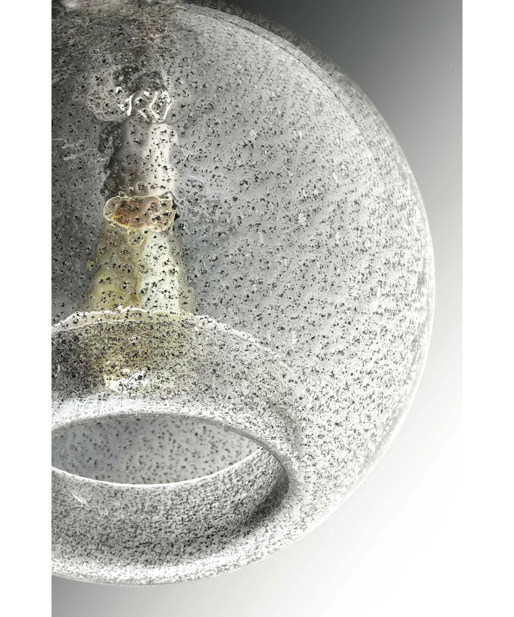 Malbec 1-Light Clear Textured Glass Global Pendant Light Brushed Nickel - Image 7