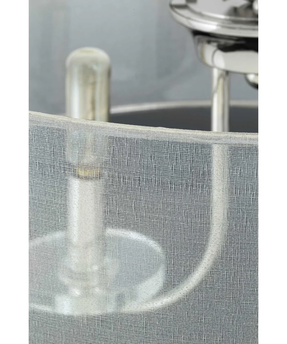 Marche 5-Light Grey Mylar Shade Luxe Chandelier Light Polished Nickel - Image 5