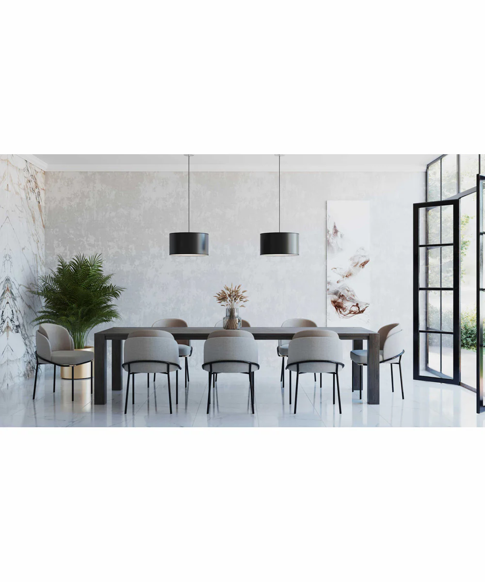 Markor 1-Light Black Parchment Shade Transitional Pendant Brushed Nickel;Matte Black;Vintage Brass - Image 2