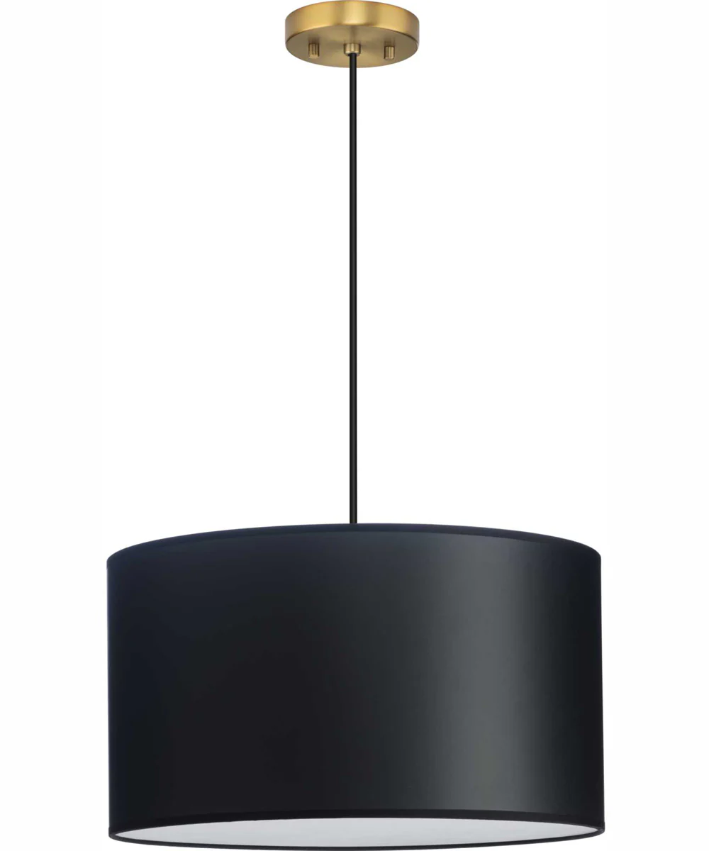 Markor 1-Light Black Parchment Shade Transitional Pendant Brushed Nickel;Matte Black;Vintage Brass - Image 5