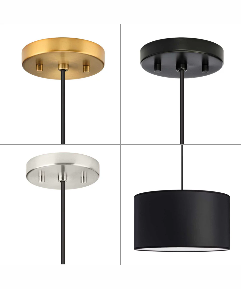 Markor 1-Light Black Parchment Shade Transitional Pendant Brushed Nickel;Matte Black;Vintage Brass - Image 8