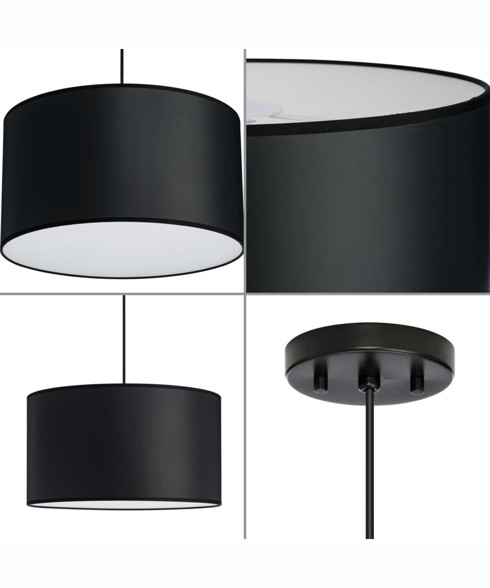 Markor 1-Light Black Parchment Shade Transitional Pendant Brushed Nickel;Matte Black;Vintage Brass - Image 9