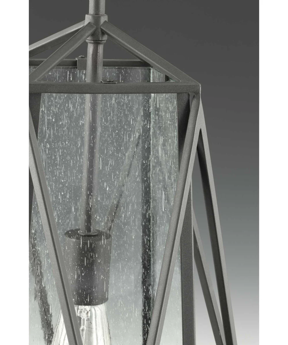 Marque 1-Light Clear Seeded Glass Global Pendant Light Graphite - Image 6