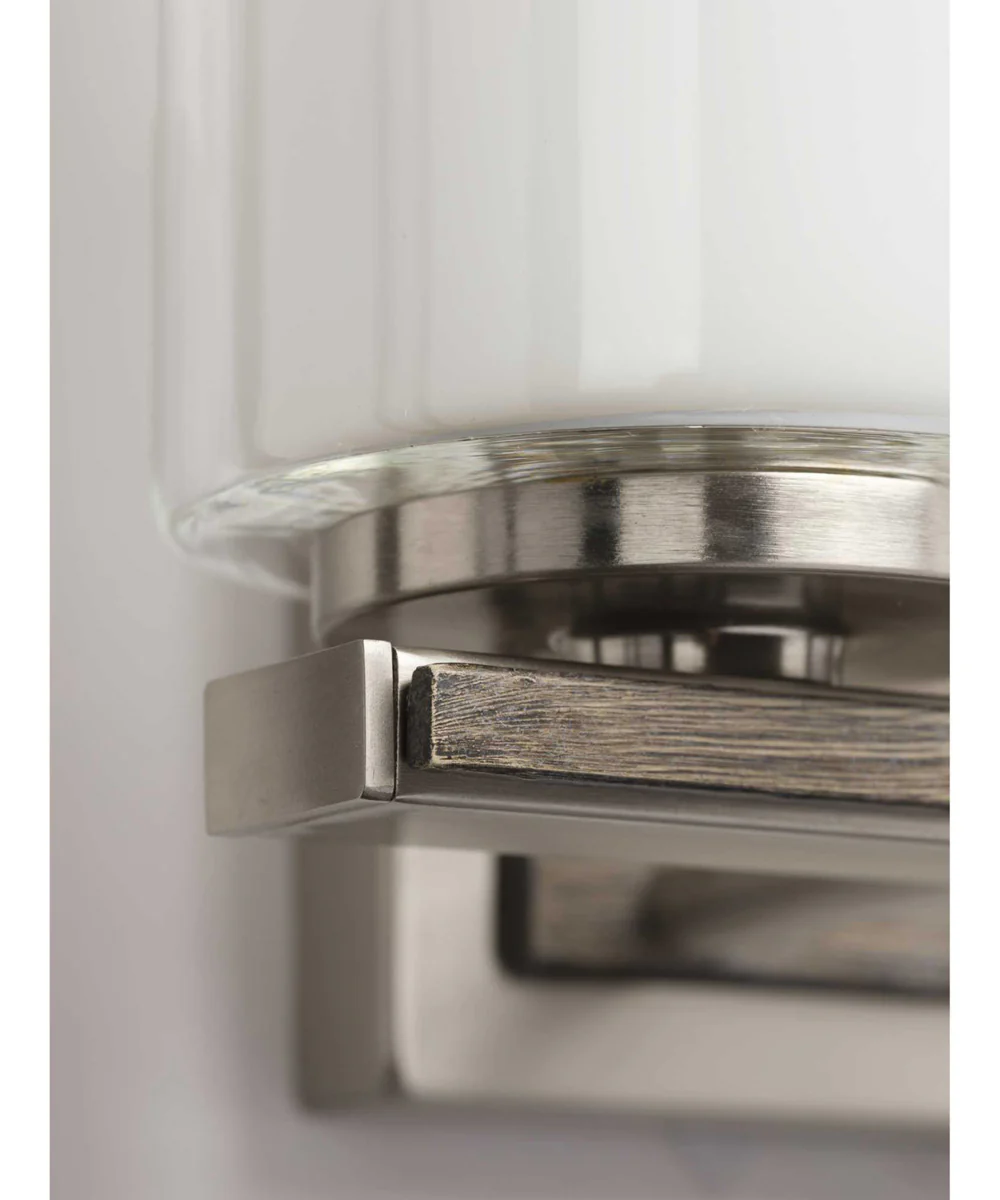 Mast 2-Light Clear Glass Coastal Bath Vanity Light Brushed Nickel - Image 4