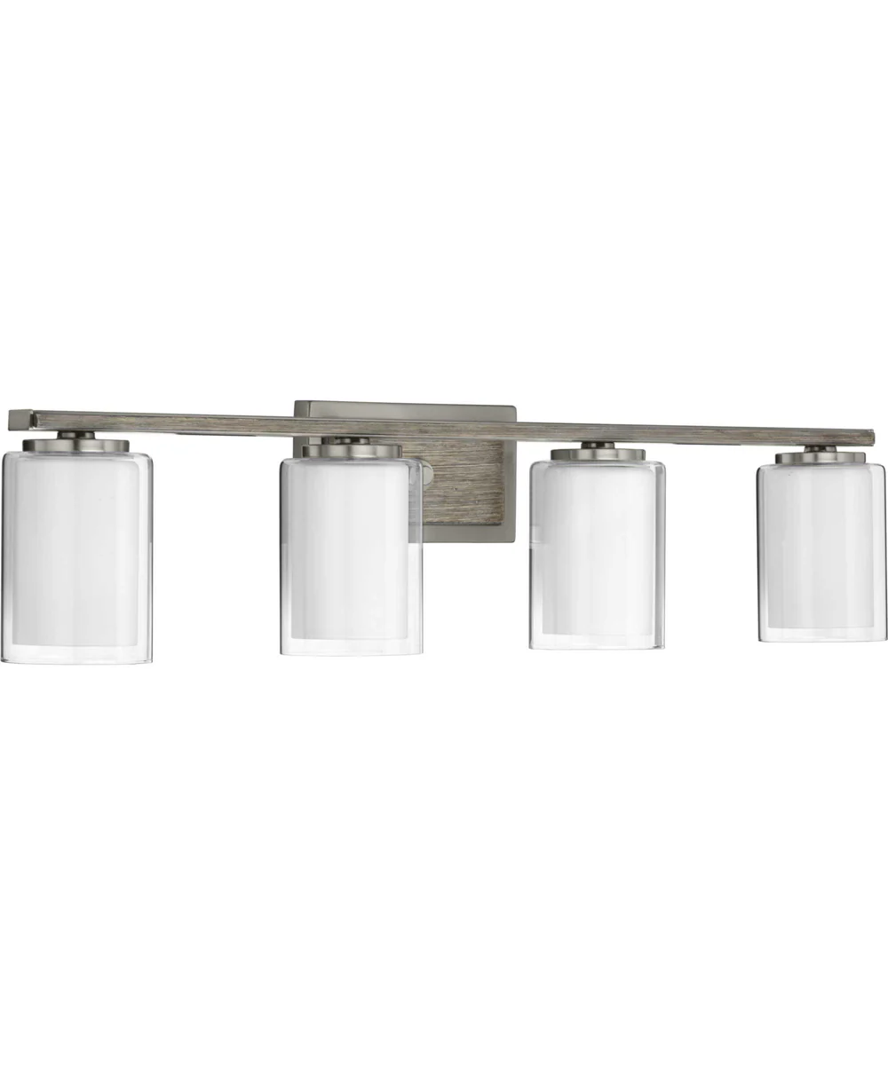 Mast 4-Light Clear Glass Coastal Bath Vanity Light Brushed Nickel - Image 7