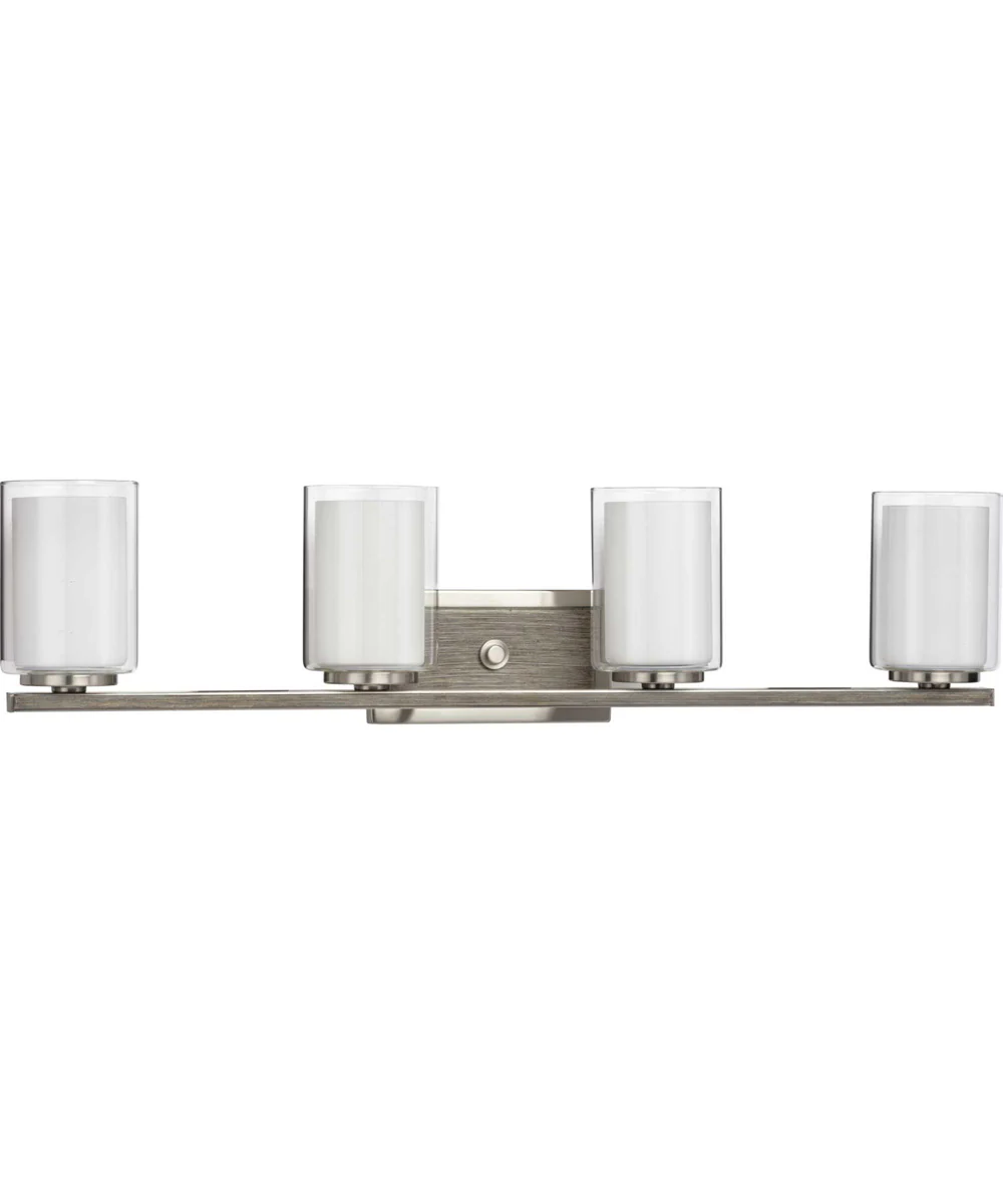 Mast 4-Light Clear Glass Coastal Bath Vanity Light Brushed Nickel - Image 8