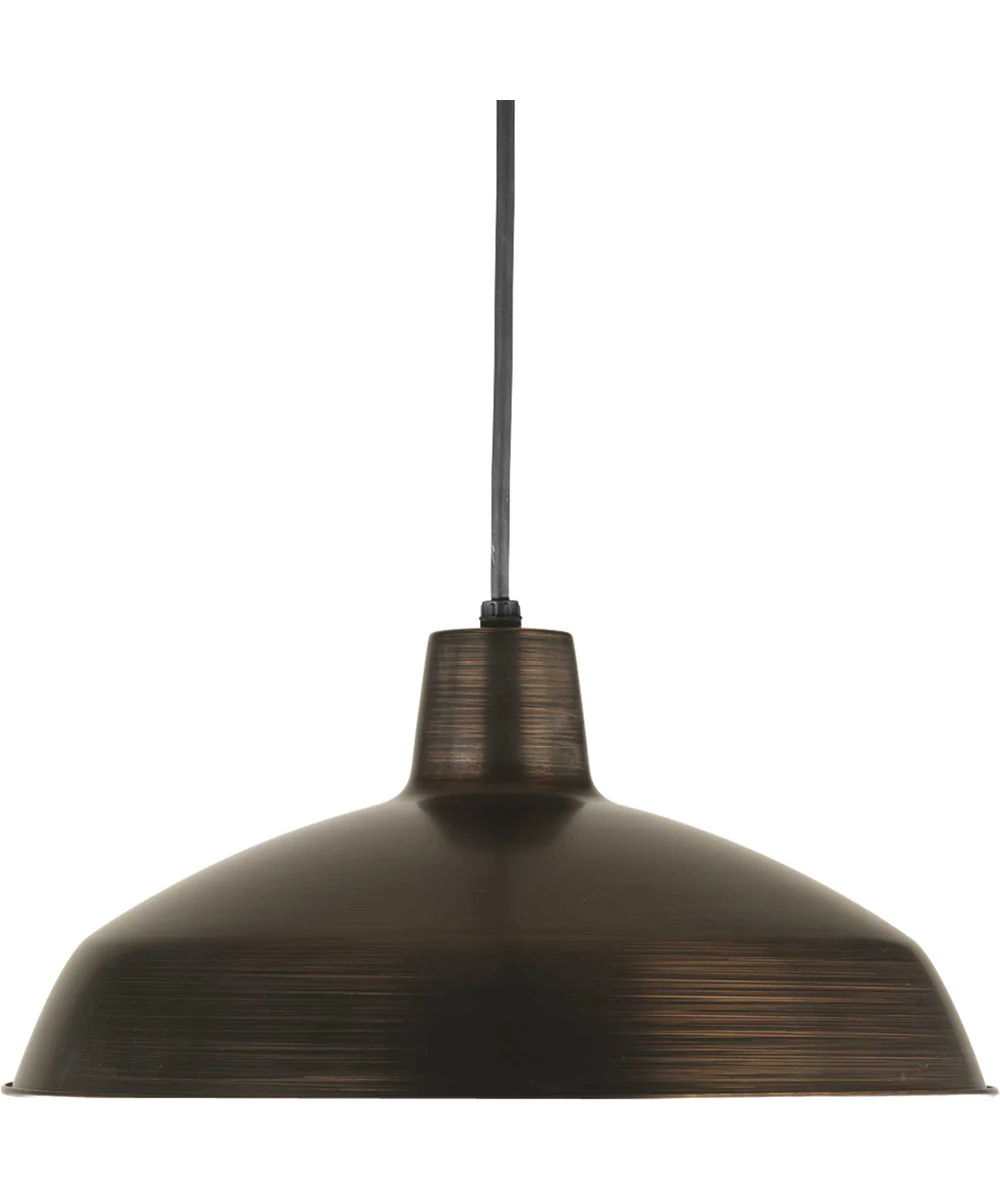 Metal Shade 1-Light Spun Metal Shade Farmhouse Pendant Light Venetian Bronze