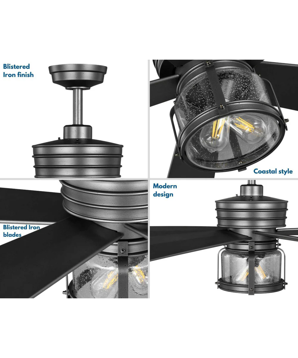 Midvale 5-Blade 56" Indoor/Outdoor Coastal Ceiling Fan Blistered Iron - Image 9