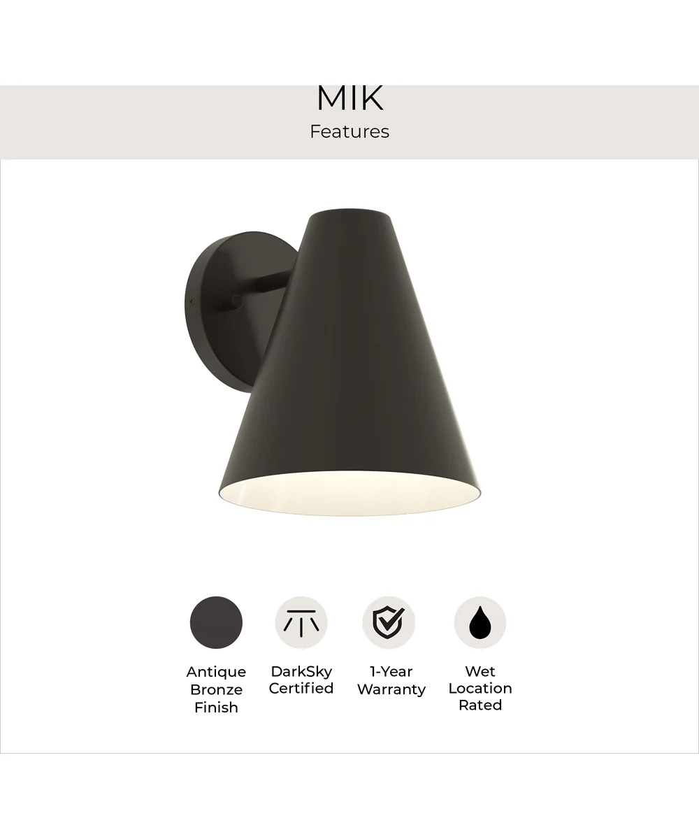 Mik Large Outdoor Wall Light Antique Bronze - Image 7