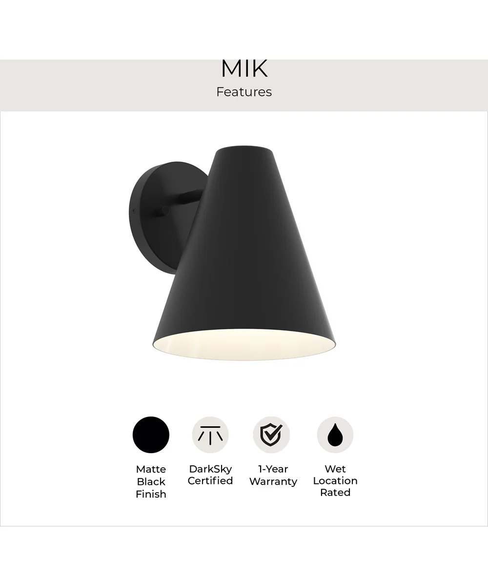 Mik Large Outdoor Wall Light Matte Black - Image 7