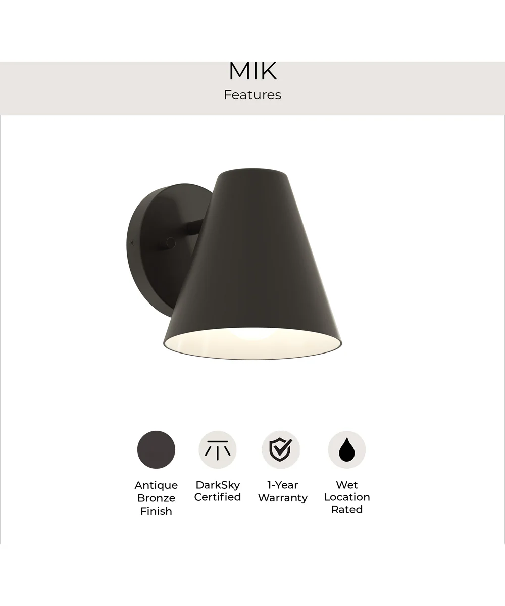 Mik Medium Outdoor Wall Light Antique Bronze - Image 7