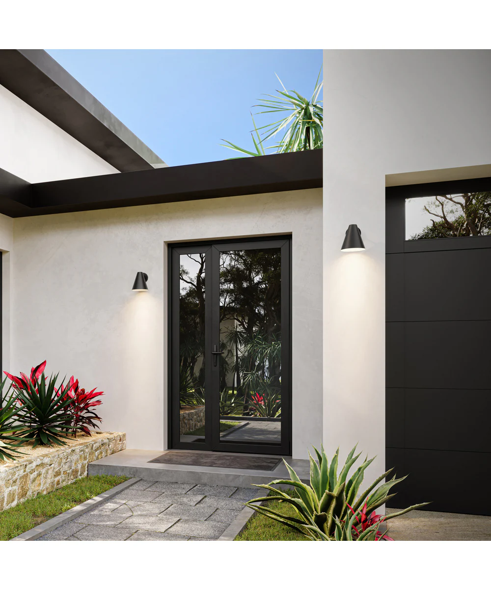 Mik Medium Outdoor Wall Light Matte Black - Image 2