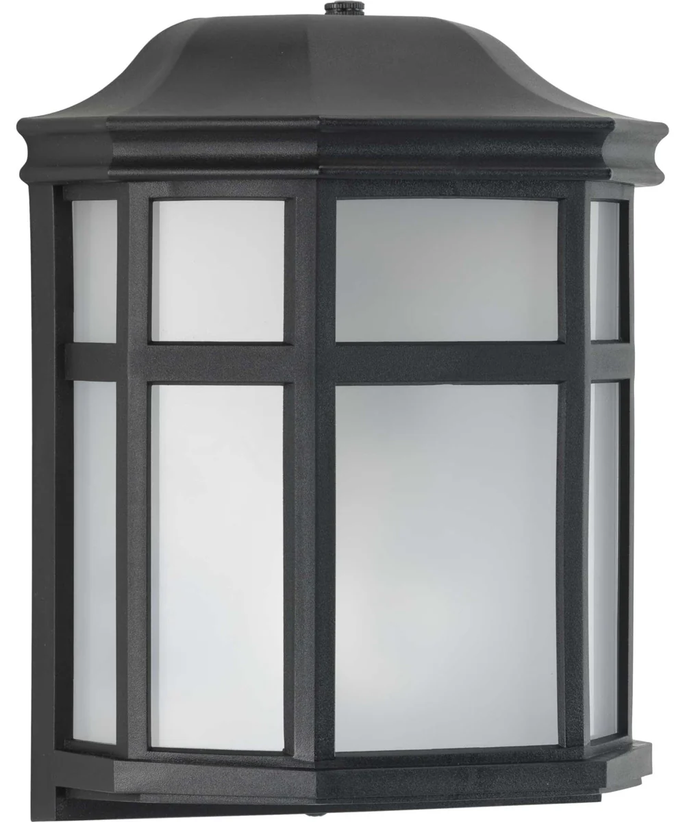 Milford Non-Metallic Lantern 1-Light Frosted Shade Traditional Outdoor Wall Lantern Light Textured Black