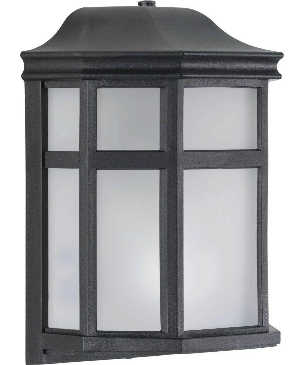 Milford Non-Metallic Lantern 1-Light Frosted Shade Traditional Outdoor Wall Lantern Light Textured Black - Image 2