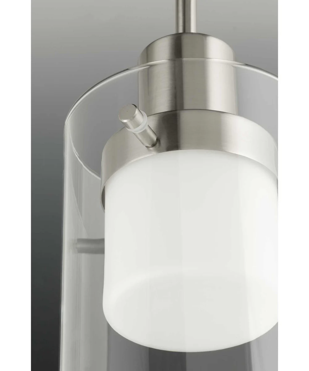 Moderna LED Clear Glass Mid-Century Modern Pendant Light Brushed Nickel - Image 3