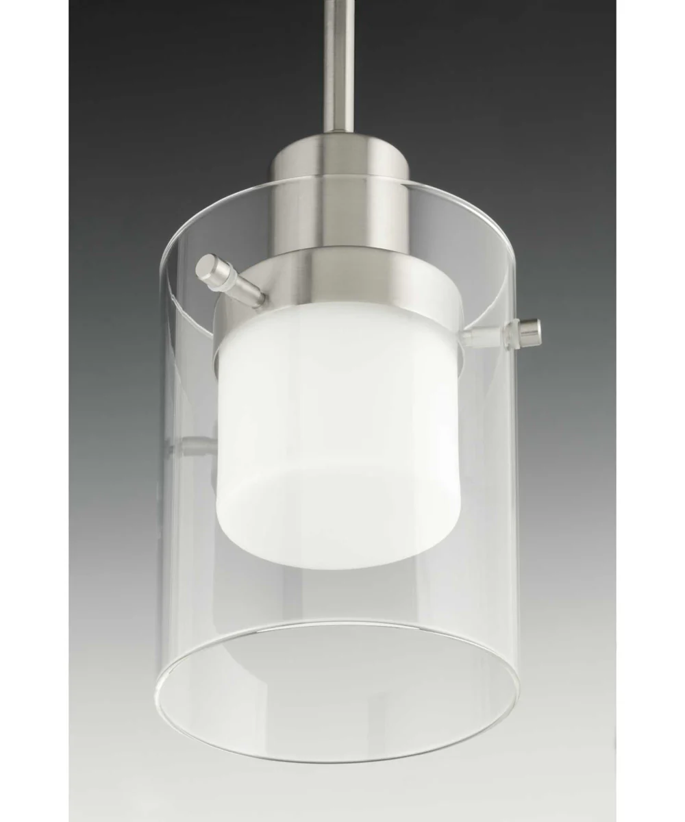Moderna LED Clear Glass Mid-Century Modern Pendant Light Brushed Nickel - Image 4