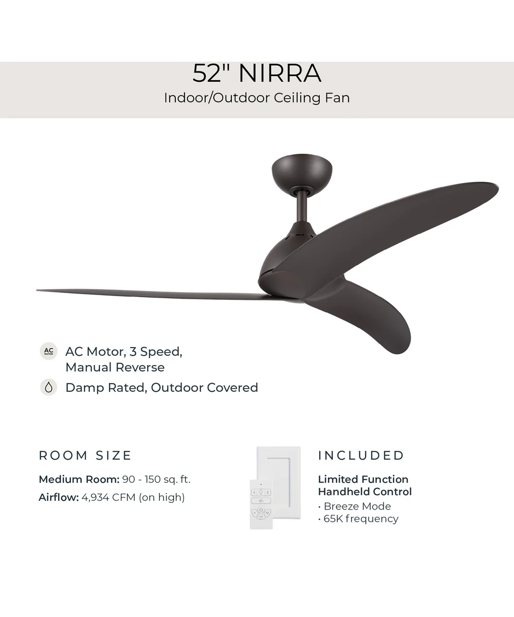 Nirra 52-in. 3-Blade Modern Ceiling Fan Satin Natural Bronze - Image 10