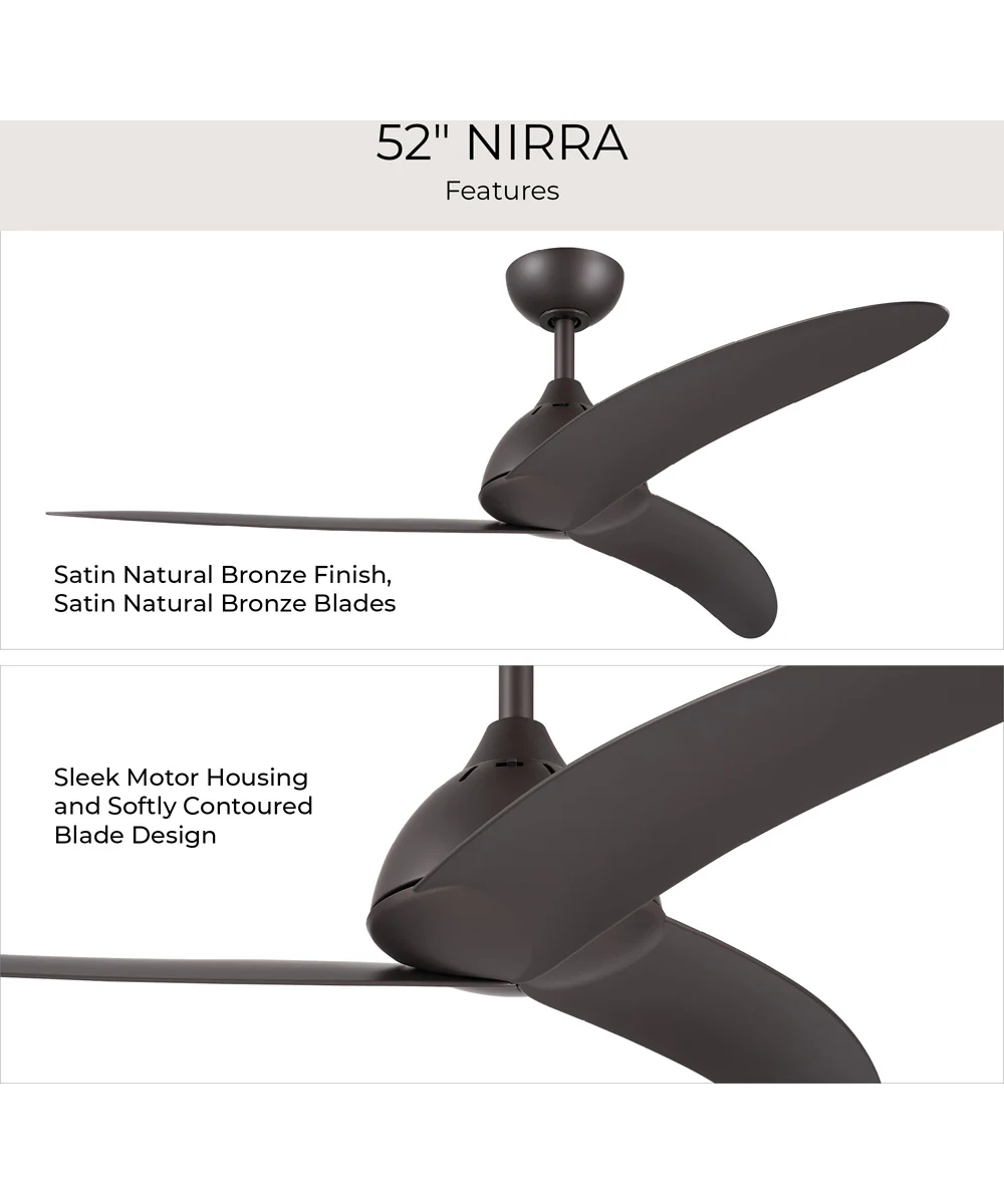 Nirra 52-in. 3-Blade Modern Ceiling Fan Satin Natural Bronze - Image 11