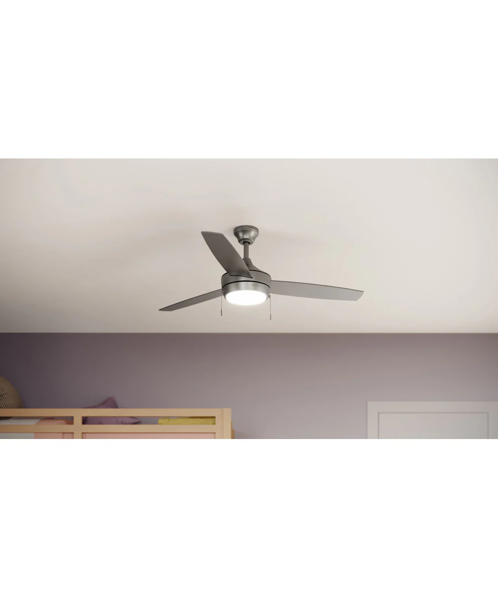 Nolyn 52 in. 3-Blade Modern LED Ceiling Fan Brushed Nickel - Image 2