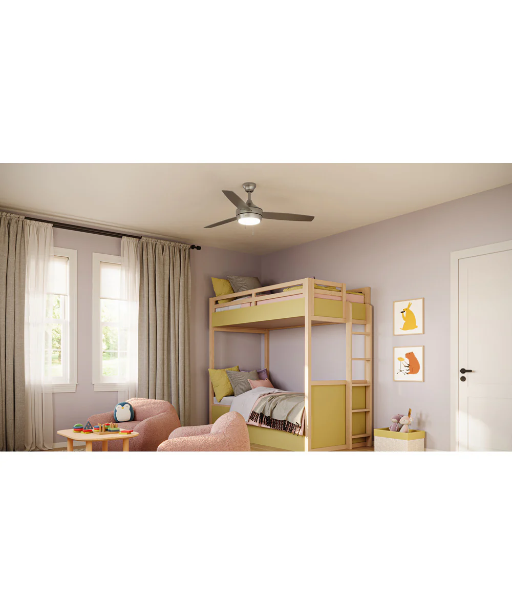 Nolyn 52 in. 3-Blade Modern LED Ceiling Fan Brushed Nickel - Image 3