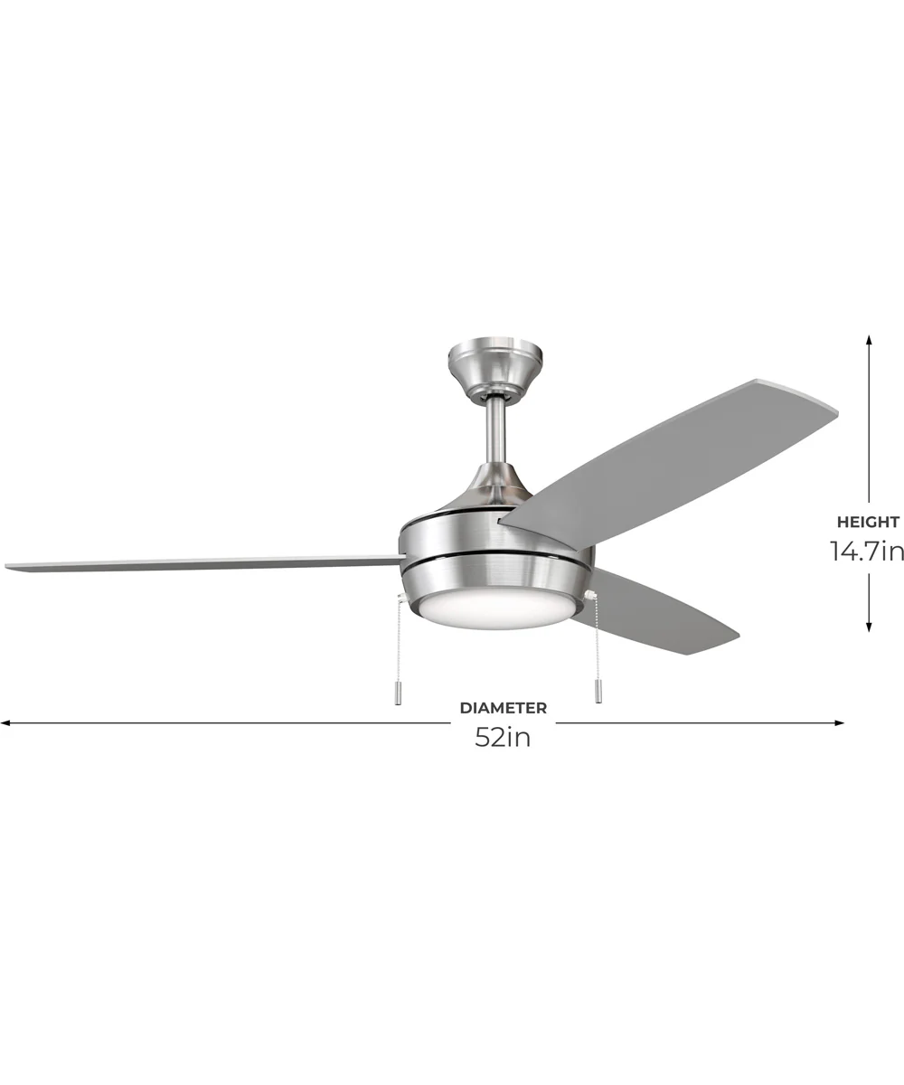 Nolyn 52 in. 3-Blade Modern LED Ceiling Fan Brushed Nickel - Image 4