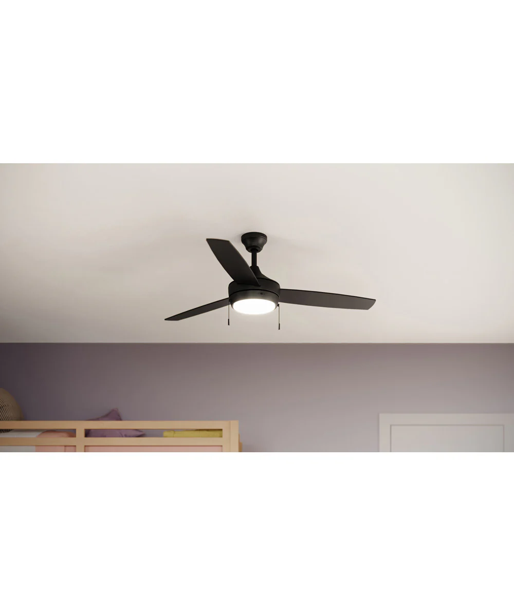Nolyn 52 in. 3-Blade Modern LED Ceiling Fan Matte Black - Image 2