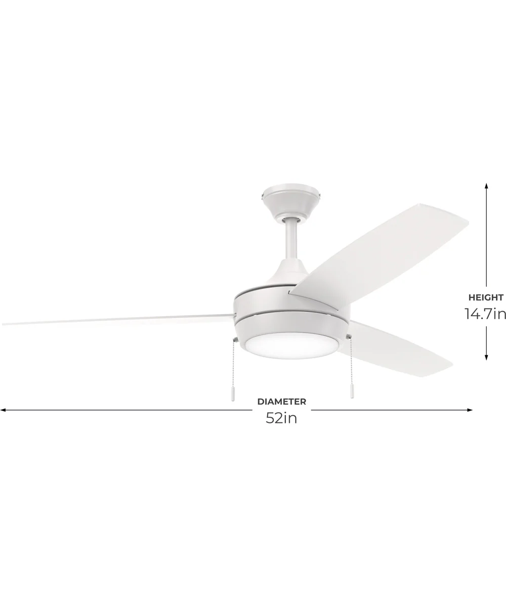 Nolyn 52 in. 3-Blade Modern LED Ceiling Fan Matte White - Image 4