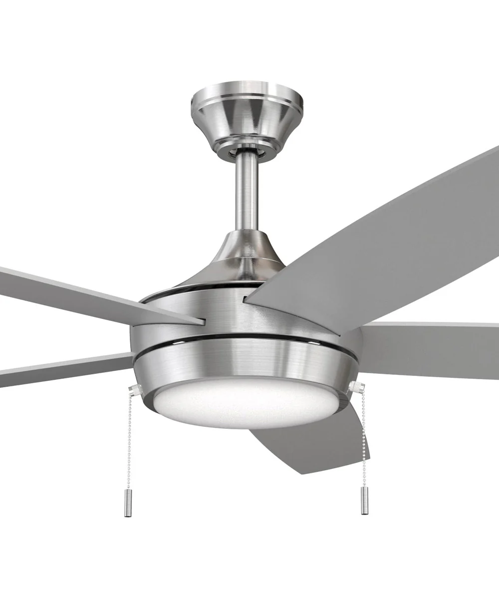 Nolyn V 52 in. 5-Blade Modern LED Ceiling Fan Brushed Nickel - Image 6