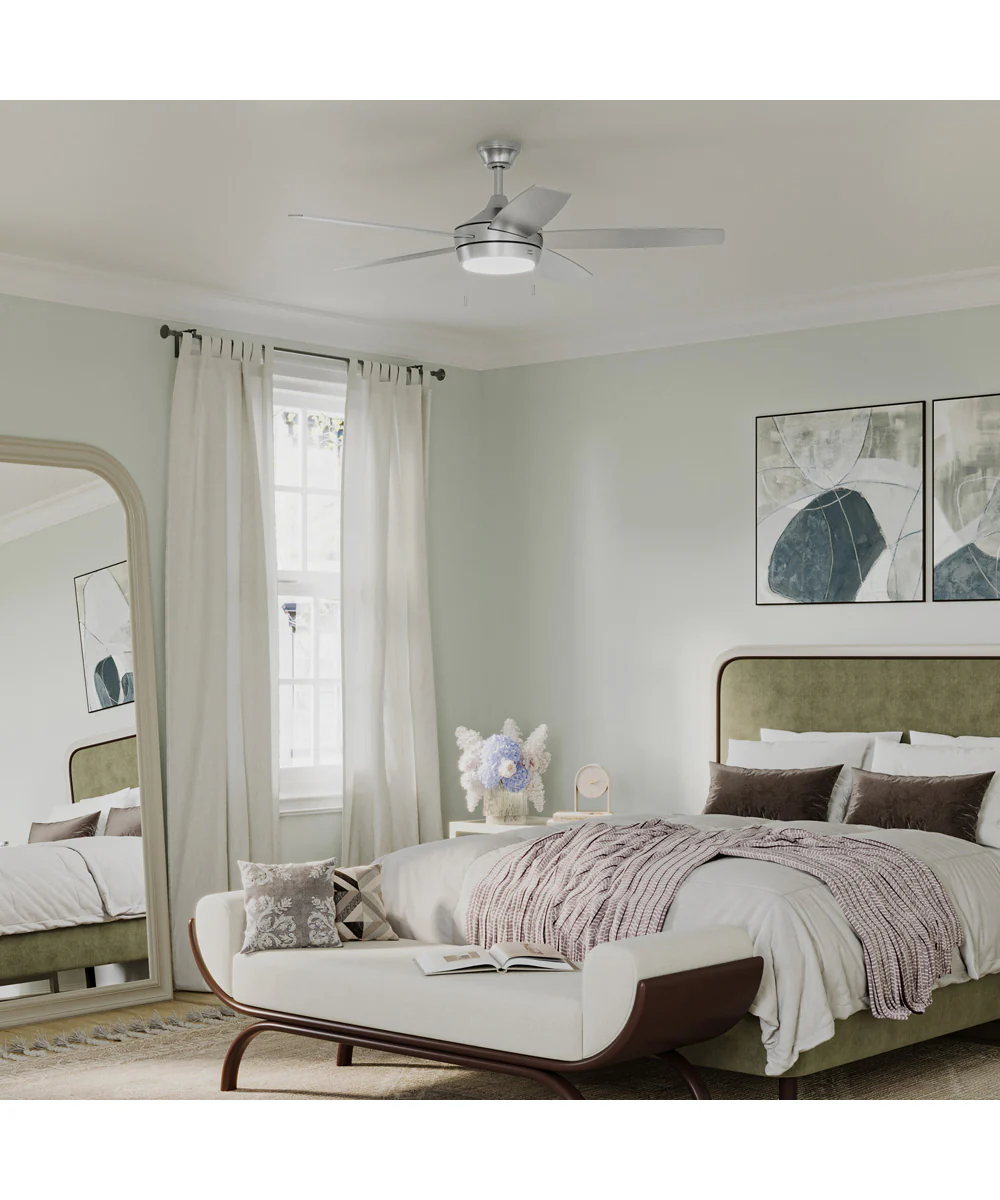 Nolyn V 52 in. 5-Blade Modern LED Ceiling Fan Brushed Nickel - Image 8