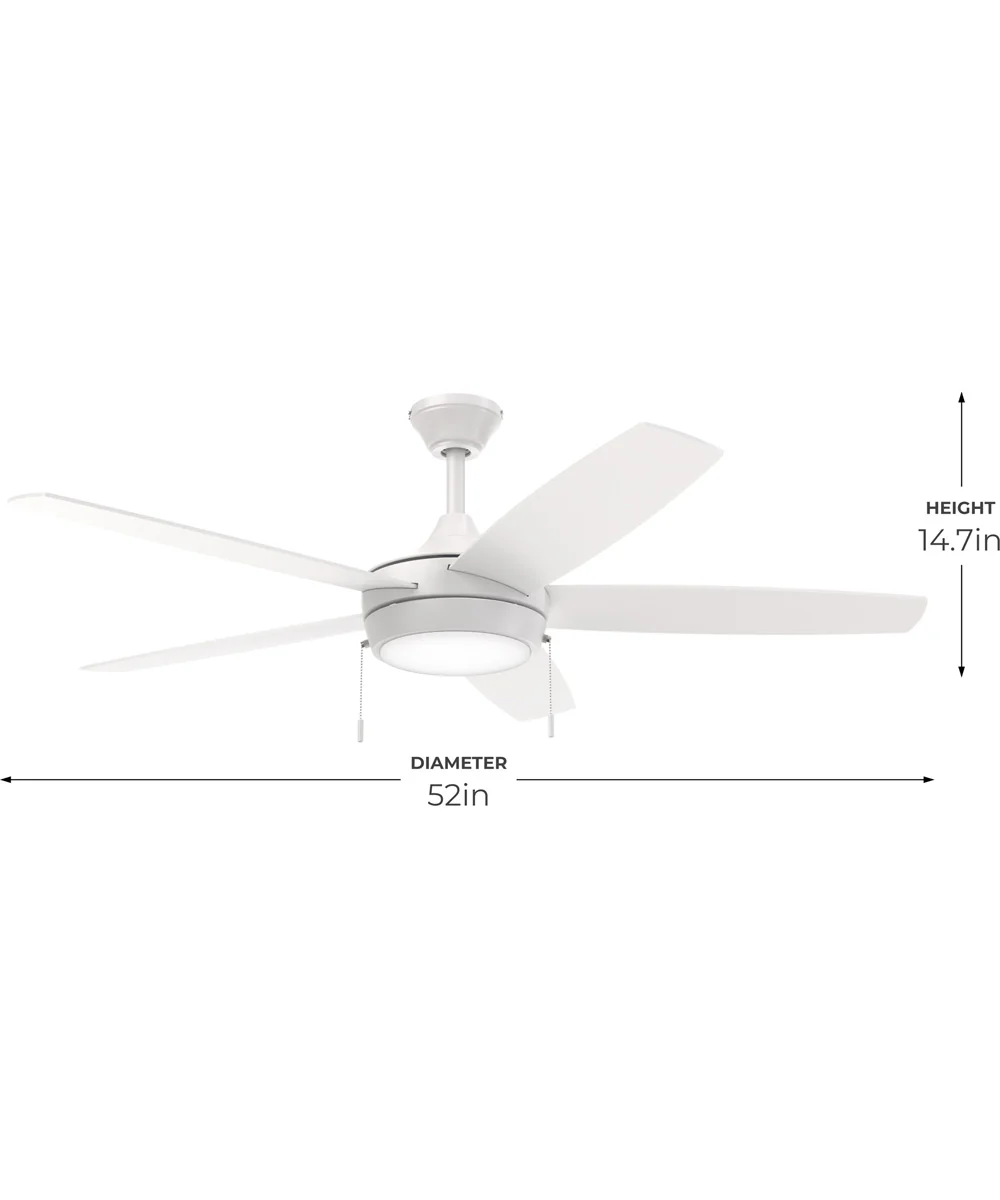 Nolyn V 52 in. 5-Blade Modern LED Ceiling Fan Matte White - Image 4