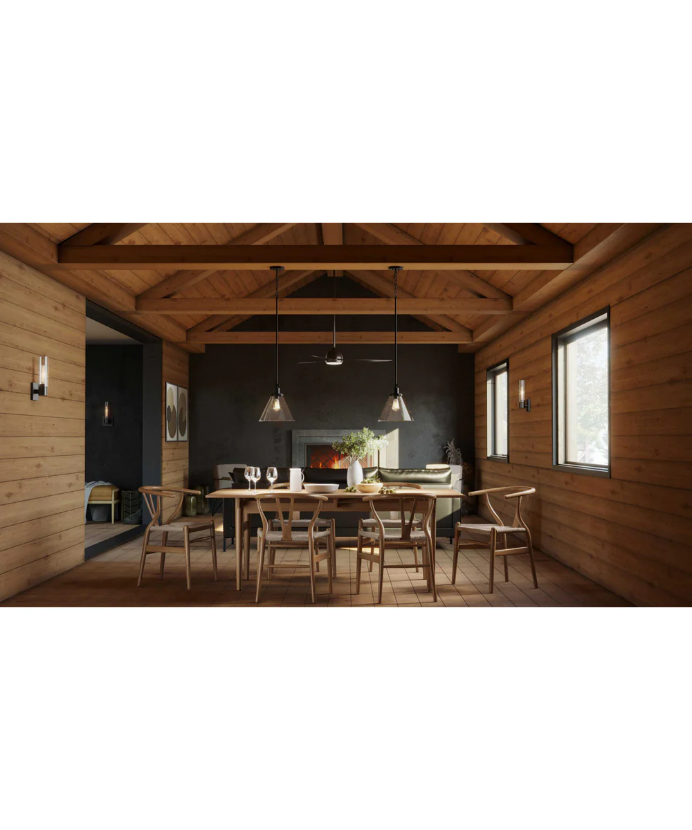 Oriole 60" 3-Blade Ceiling Fan with LED Light Black - Image 2