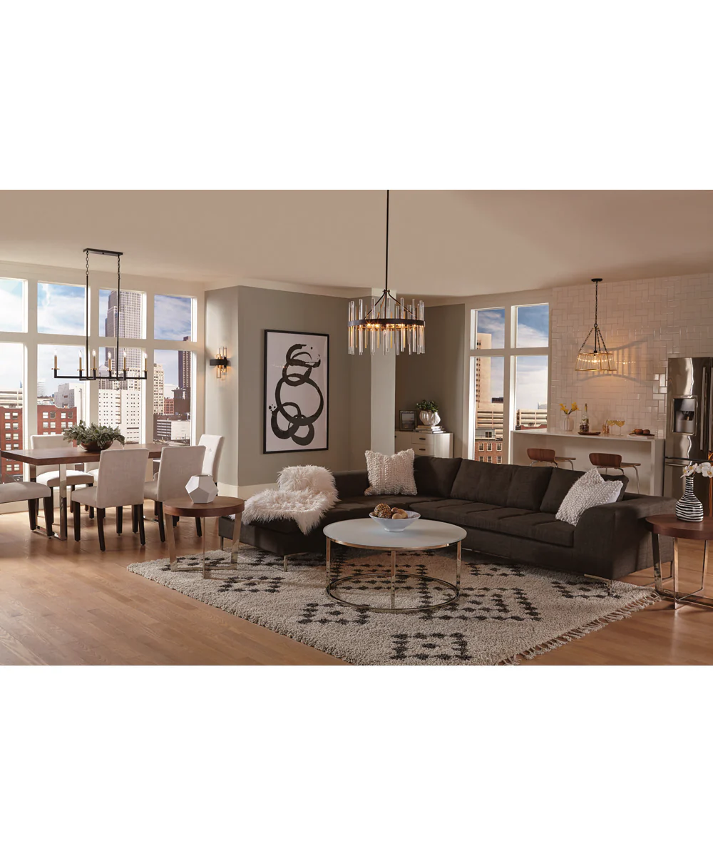 Orrizo 6-Light Clear Glass Luxe Chandelier Light Matte Black - Image 2